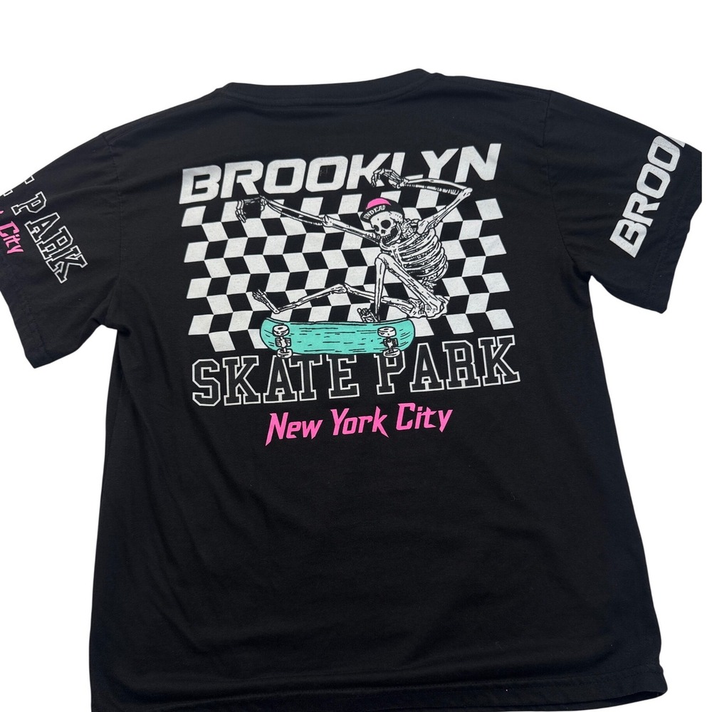 Fresh Laundry Brooklyn Skate Park Skeleton Graphic Tee Black Large NYC Skate